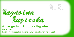 magdolna ruzicska business card